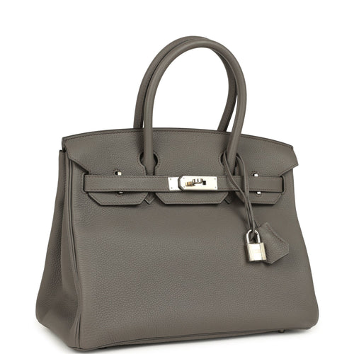 Hermes Birkin 30 Etain Togo Palladium Hardware