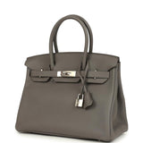 Hermes Birkin 30 Etain Togo Palladium Hardware