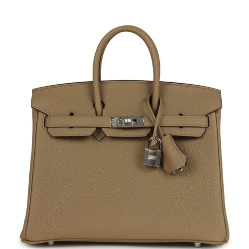 Hermes Birkin 25 Beige Marfa Togo Palladium Hardware