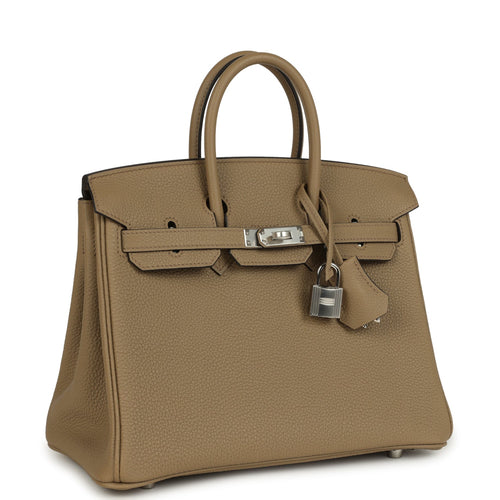 Hermes Birkin 25 Beige Marfa Togo Palladium Hardware