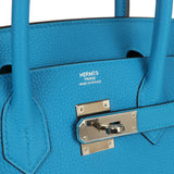 Hermes Birkin 30 Bleu Zanzibar Verso Togo Palladium Hardware - Thumbnail View 7