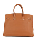 Vintage Hermes Birkin 35 Gold Togo Gold Hardware