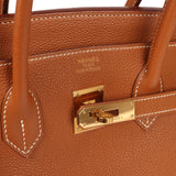 Vintage Hermes Birkin 35 Gold Togo Gold Hardware