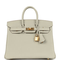 Hermes Birkin 25 Gris Perle Togo Gold Hardware
