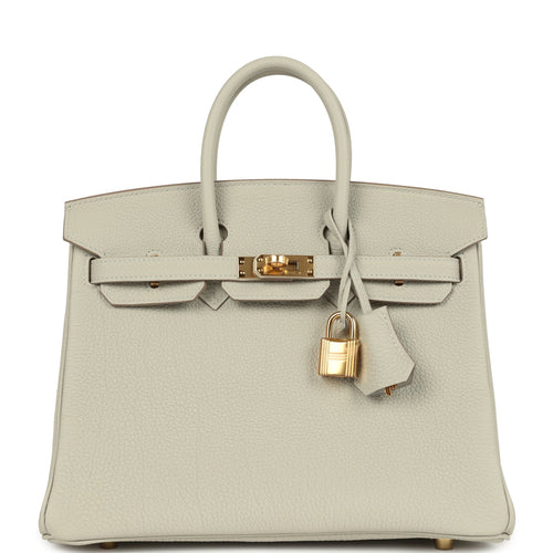 Hermes Birkin 25 Gris Perle Togo Gold Hardware