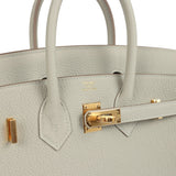 Hermes Birkin 25 Gris Perle Togo Gold Hardware