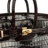 Hermes Birkin 25 Macassar Shiny Porosus Crocodile Gold Hardware
