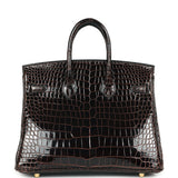 Hermes Birkin 25 Macassar Shiny Porosus Crocodile Gold Hardware