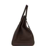 Pre-owned Hermes Birkin 35 Chocolate Togo Palladium Hardware