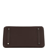 Pre-owned Hermes Birkin 35 Chocolate Togo Palladium Hardware