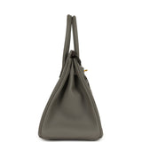 Pre-owned Hermes Birkin 30 Gris Meyer Togo Gold Hardware