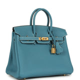 Hermes Birkin 25 Blue Jean Togo Gold Hardware