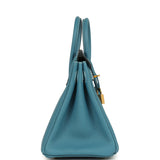 Hermes Birkin 25 Blue Jean Togo Gold Hardware