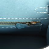 Hermes Birkin 25 Blue Jean Togo Gold Hardware
