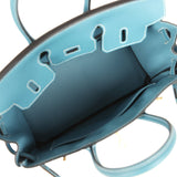 Hermes Birkin 25 Blue Jean Togo Gold Hardware