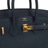 Hermes Birkin 25 Bleu Abysse Togo Gold Hardware