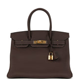 Hermes Birkin 30 Chocolate Togo Gold Hardware