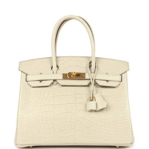 Hermes Birkin 30 Beton Matte Alligator Gold Hardware