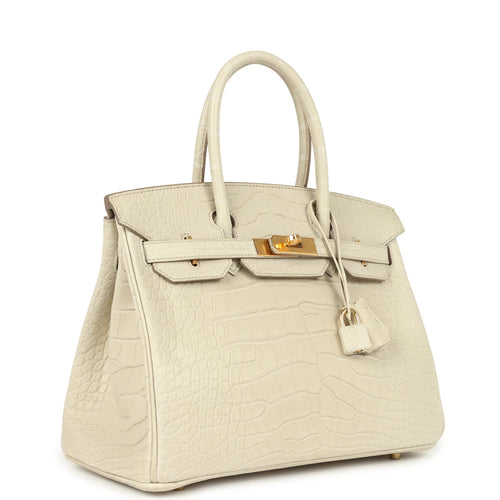 Hermes Birkin 30 Beton Matte Alligator Gold Hardware