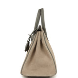 Pre-owned Hermes Birkin 25 Gris Caillou Grizzly and Gris Meyer Swift Palladium Hardware