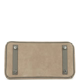 Pre-owned Hermes Birkin 25 Gris Caillou Grizzly and Gris Meyer Swift Palladium Hardware