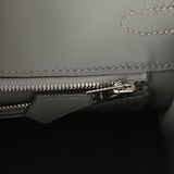 Pre-owned Hermes Birkin 25 Gris Caillou Grizzly and Gris Meyer Swift Palladium Hardware