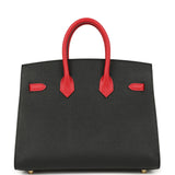 Hermes Special Order (HSS) Birkin Sellier 25 Black and Rouge Casaque Epsom Gold Hardware - Thumbnail View 4