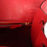 Hermes Special Order (HSS) Birkin Sellier 25 Black and Rouge Casaque Epsom Gold Hardware - Thumbnail View 9