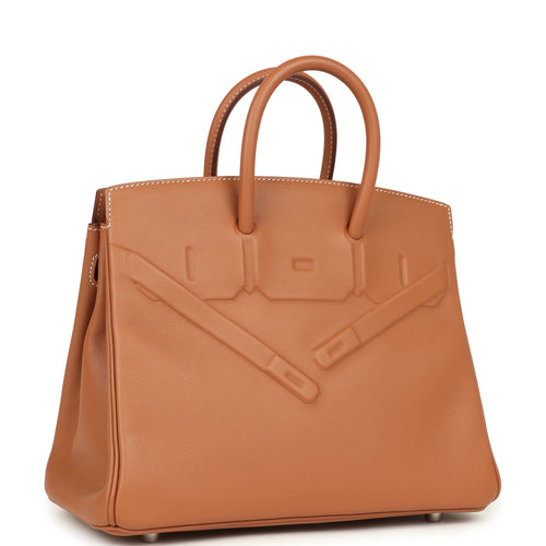 Hermes Birkin Shadow 25 Gold Swift Palladium Hardware