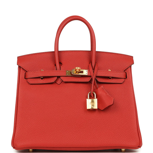 Hermes Birkin 25 Vermillion Togo Gold Hardware