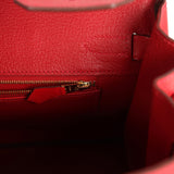 Pre-owned Hermes Birkin 30 Rouge Casaque Epsom Gold Hardware