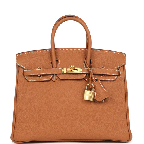 Pre-owned Hermes Birkin 25 Gold Togo Gold Hardware