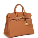 Pre-owned Hermes Birkin 25 Gold Togo Gold Hardware