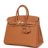 Pre-owned Hermes Birkin 25 Gold Togo Gold Hardware