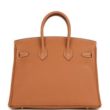 Pre-owned Hermes Birkin 25 Gold Togo Gold Hardware