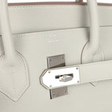 Pre-owned Hermes HAC Birkin 50 "Endless Road" Gris Perle Togo Palladium Hardware