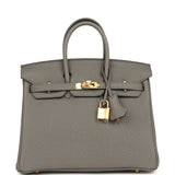 Hermes Birkin 25 Etain Togo Gold Hardware