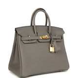 Hermes Birkin 25 Etain Togo Gold Hardware