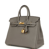 Hermes Birkin 25 Etain Togo Gold Hardware