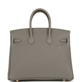 Hermes Birkin 25 Etain Togo Gold Hardware