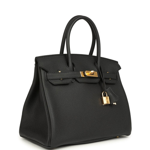 Hermes Birkin 30 Black Togo Gold Hardware