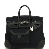 Hermes Birkin 25 Cargo Black Toile Goeland and Black Swift Palladium Hardware