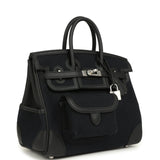 Hermes Birkin 25 Cargo Black Toile Goeland and Black Swift Palladium Hardware