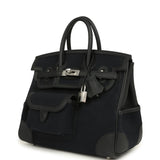 Hermes Birkin 25 Cargo Black Toile Goeland and Black Swift Palladium Hardware