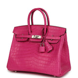 Hermes Birkin 25 Rose Shocking Matte Niloticus Crocodile Palladium Hardware