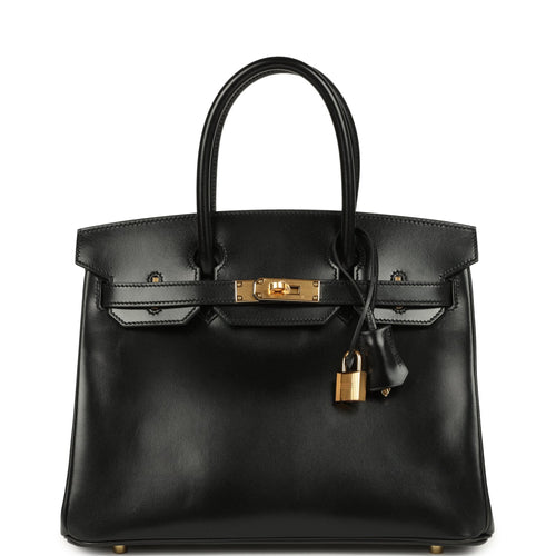 Hermes Birkin 30 Black Box Gold Hardware