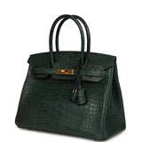Hermes Birkin 30 Vert Fonce Matte Alligator Gold Hardware