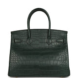 Hermes Birkin 30 Vert Fonce Matte Alligator Gold Hardware