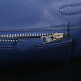 Pre-owned Hermes Birkin 25 Bleu Saphir Swift Palladium Hardware