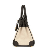 Hermes Birkin 25 Ecru and Beige Toile H Canvas and Bai-Brun Swift Gold Hardware - Thumbnail View 3